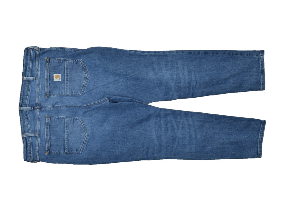 Carhartt Women's Slim Fit Short Size 16 Blue Denim Jeans Cotton BD5105-W